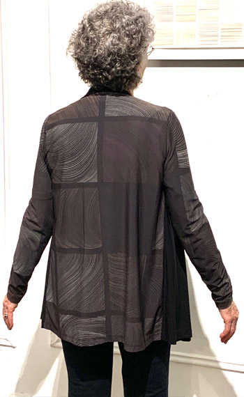 Susan Schwalb modeling garment (back)